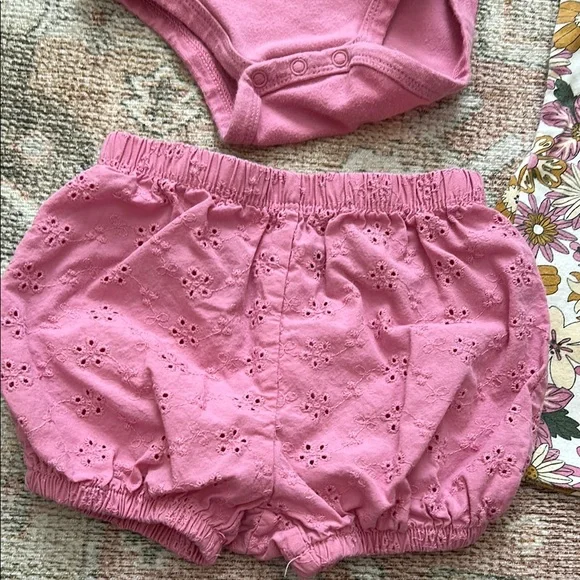 Petit Lem Pink Eyelet Baby Outfit - Picture 6 of 6